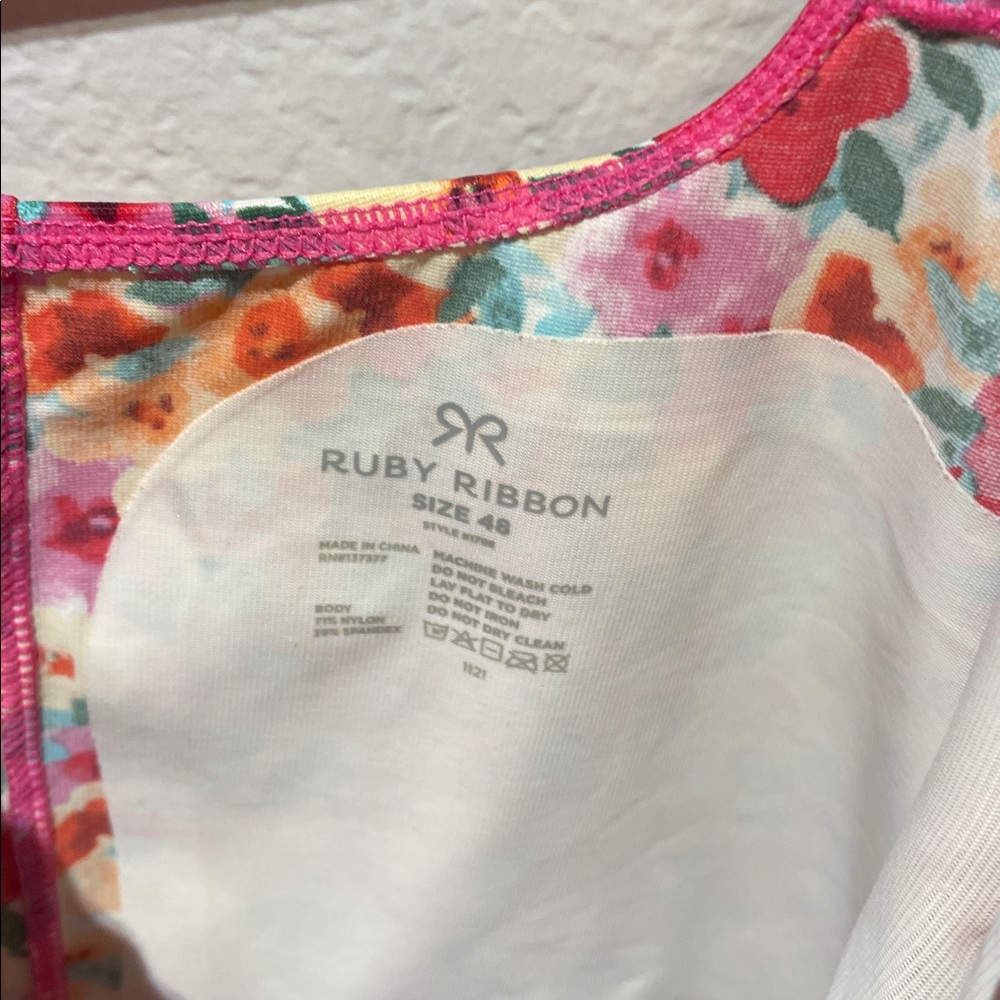 Ruby Ribbon Original Cami Shapewear Floral Pink Tank Top Bra 48 - Picture 4 of 5